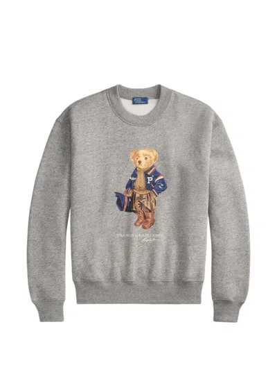 Polo Ralph Lauren Polo Bear Fleece Sweater In Gray