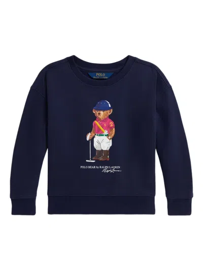 Polo Ralph Lauren Kids' Polo Bear Fleece Sweatshirt In Blue