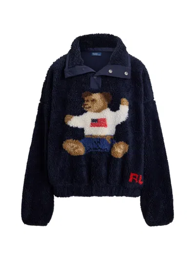 Polo Ralph Lauren Polo Bear Fleece Sweatshirt In Blue