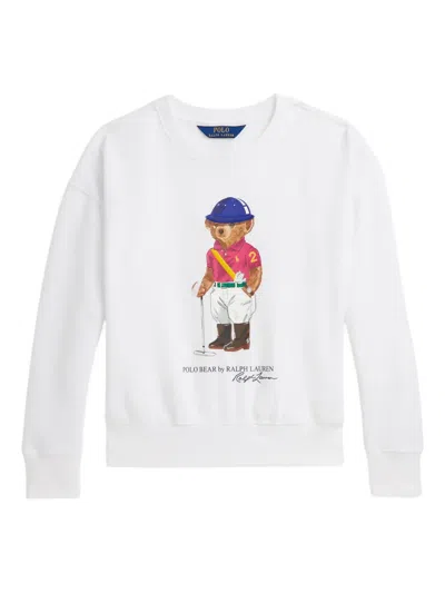 Polo Ralph Lauren Kids' Polo Bear Fleece Sweatshirt In White
