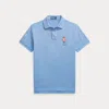 Polo Ralph Lauren Blue Polo Shirt With Classic Collar And Polo Bear Embroidery On The Front In Blue Surf
