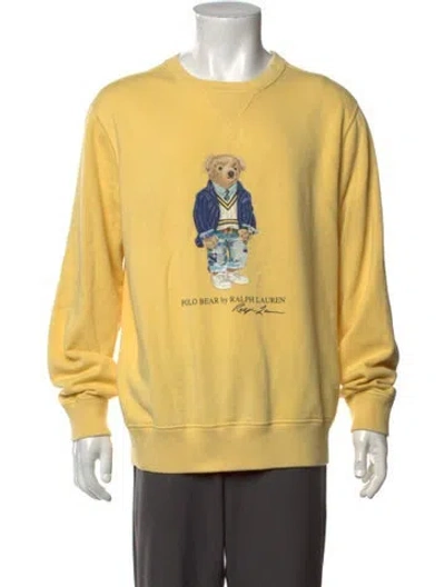 Pre-owned Polo Ralph Lauren Polo Bear Graphic Print Sweatshirt In Yellow