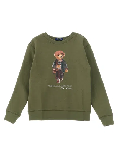 Polo Ralph Lauren Polo Bear Graphic Sweatshirt In Olive Green