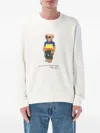 Polo Ralph Lauren White Cotton Blend Polo Bear Sweatshirt In White