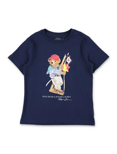 Polo Ralph Lauren Polo Bear Graphic T-shirt - Classic Crewneck For Boys In Blue
