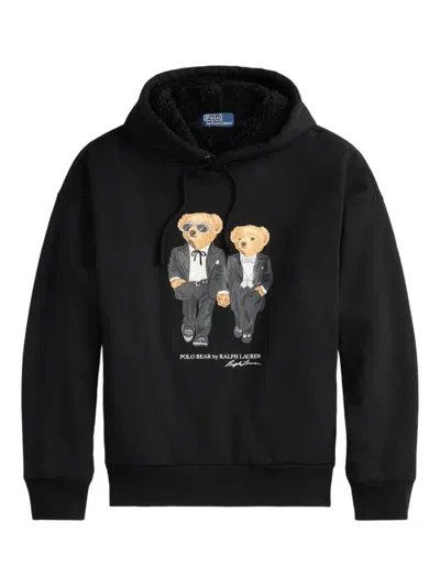 Polo Ralph Lauren Long-sleeved Hooded Sweatshirt In Black