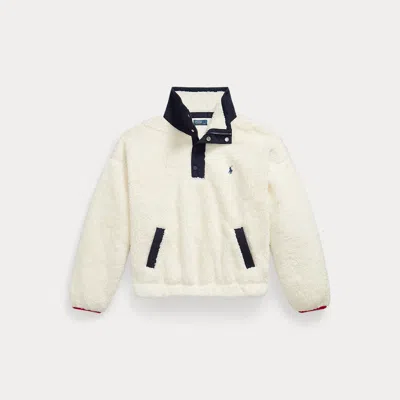Polo Ralph Lauren Polo Bear High-pile Fleece Funnelneck In Clubhouse Cream Multi