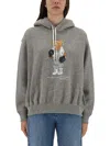 Polo Ralph Lauren Relaxed Fit Knit Sweatshirt With Playful Bear Graphic In Gray