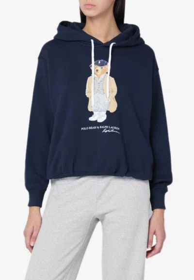 Polo Ralph Lauren Polo Bear Hooded Sweatshirt In Blue