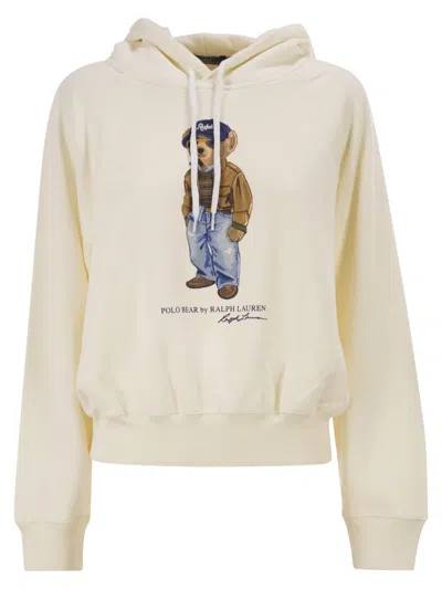 Polo Ralph Lauren Polo Bear Hooded Sweatshirt In Gold