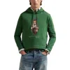 Polo Ralph Lauren Green Hoodie With Drawstring Hood And Logo Print On The Front In Cotton Blend Man In Green