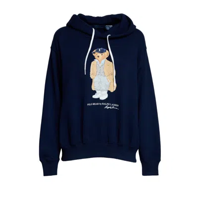 Polo Ralph Lauren Polo Bear Navy Fleece Hoodie In Blue