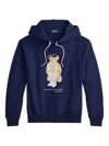 Polo Ralph Lauren Brushed Cotton Blend Sweatshirt With Iconic Polo Bear In Blue