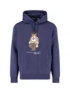 Polo Ralph Lauren Hooded Sweatshirt With Graphic Print And Pocket In Blue