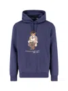 Polo Ralph Lauren Hooded Sweatshirt With Graphic Print And Pocket In Blue