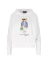 Polo Ralph Lauren Polo Bear Fleece Hoodie With Signature Detailing And Drawstring Hood In Gray