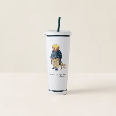 Polo Ralph Lauren Polo Bear Iced Beverage Cup & Straw In White Multi