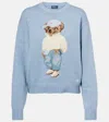 Polo Ralph Lauren Bear Graphic Knit Crew Neck In Blue