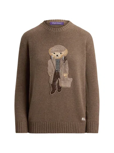 Polo Ralph Lauren Polo Bear Intarsia-knit Sweater In Brown