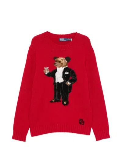 Polo Ralph Lauren Polo Bear Intarsia-knit Sweater In Red