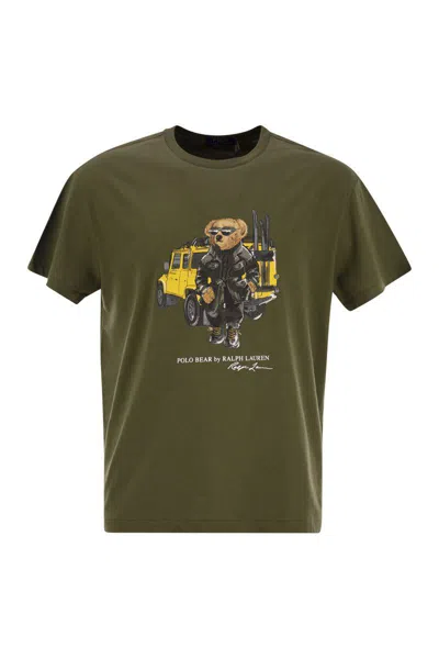 Polo Ralph Lauren Polo Bear Jersey Classic-fit T-shirt In Green
