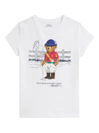 Polo Ralph Lauren Kids' Polo Bear Jersey T-shirt In White
