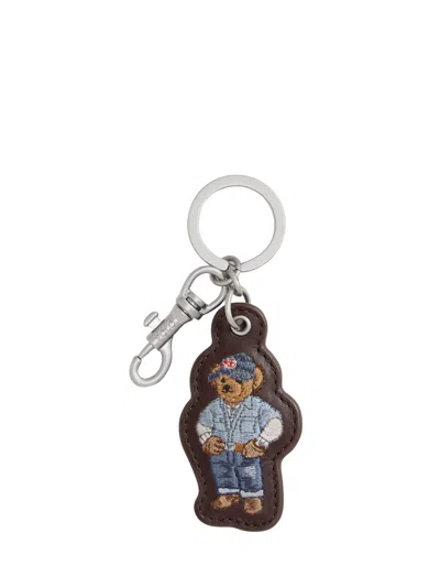 Polo Ralph Lauren Polo Bear Keychain In Brown