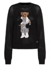 Polo Ralph Lauren 'polo Bear' Openwork Sweater In Black