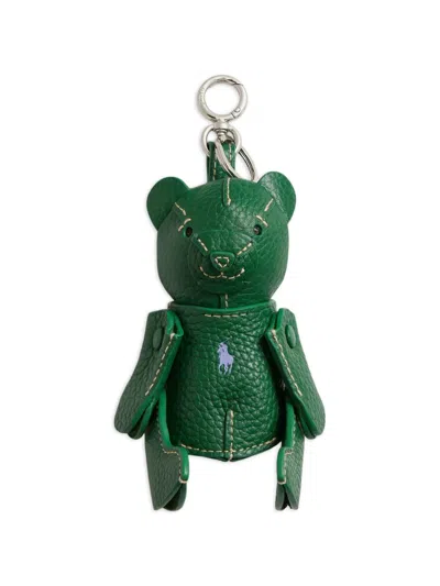 Polo Ralph Lauren Polo Bear Leather Bag Charm In Green
