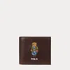 Polo Ralph Lauren Polo Bear Leather Billfold Wallet In Dark Brown