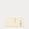 Polo Ralph Lauren Polo Bear Leather Snap Wallet In Ivory