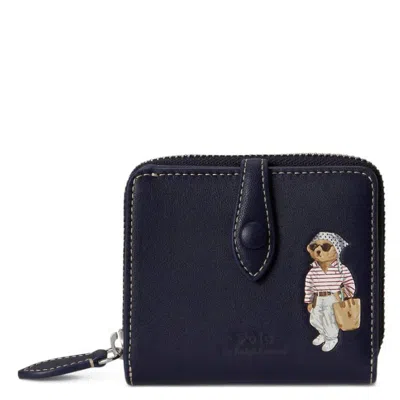 Polo Ralph Lauren Polo Bear Leather Wallet In ["blue"]