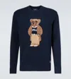 Polo Ralph Lauren Blue Sweater With Logo Embroidery On The Front And Logo Lettering On The Front In Cotton And Linen B