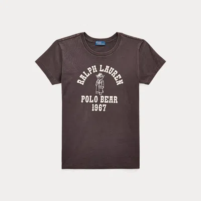 Polo Ralph Lauren Polo Bear Logo Cotton Jersey T-shirt In Brown