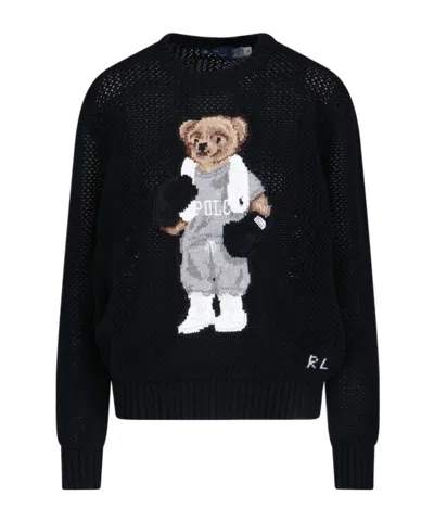 Polo Ralph Lauren Polo Bear Long Sleeve Jumper In Black
