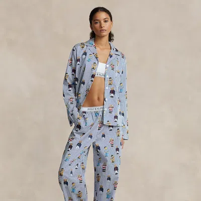 Polo Ralph Lauren Polo Bear Long-sleeve Pyjama Set In Multi