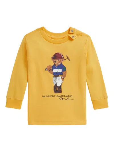 Polo Ralph Lauren Baby Boy Long-sleeve Crewneck T-shirt In Yellow