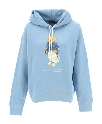 Polo Ralph Lauren Polo Bear Long-sleeve Hoodie In Blue