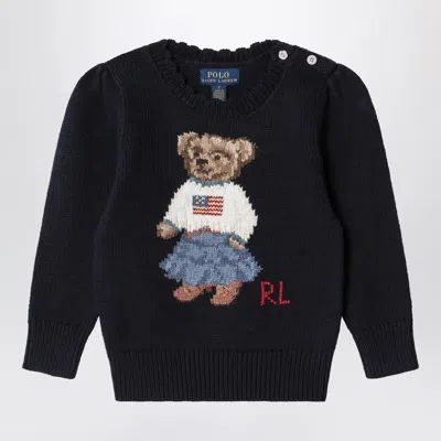 Polo Ralph Lauren Polo Bear Mini Cotton Sweater In Blue
