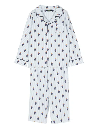 Polo Ralph Lauren Kids' Polo Bear Monogram-pattern Pyjamas In White