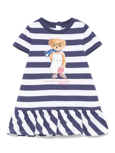 Polo Ralph Lauren Babies' Polo Bear-motif Dress In Blue