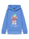 Polo Ralph Lauren Polo Bear Cotton-blend Jersey Hoodie In Blue