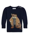 Polo Ralph Lauren Polo Bear-motif Knitted Sweater In Blue