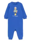 Polo Ralph Lauren Ralph Lauren Polo Bear Graphic Sweatshirt Romper In Blue