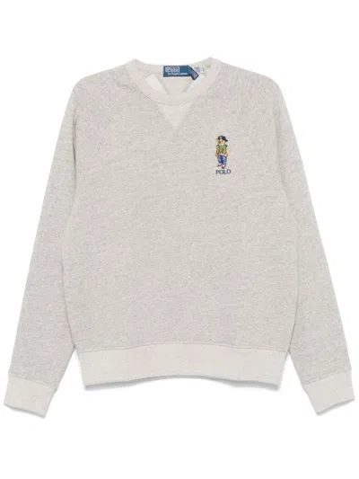 Polo Ralph Lauren Polo-bear-motif Sweatshirt In Grey