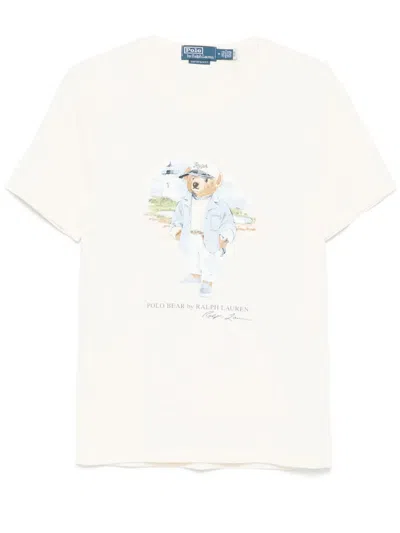 Polo Ralph Lauren Polo-bear-motif T-shirt In Neutrals