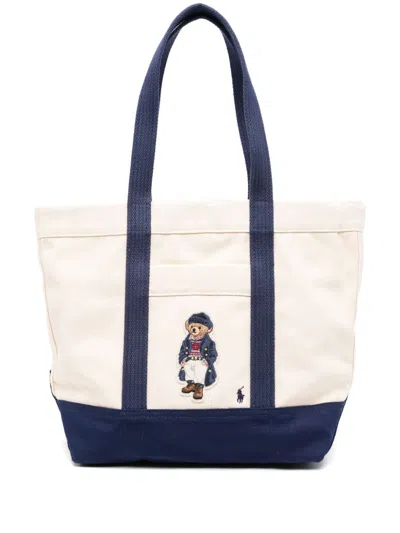 Polo Ralph Lauren Polo Bear-motif Tote Bag In Neutrals