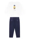 Polo Ralph Lauren Ralph Lauren Polo Bear Long Sleeve Cotton Graphic Sweatshirt & Leggings Set In Blue