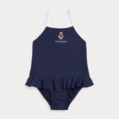 Polo Ralph Lauren Babies' Polo Bear One-piece Swimsuit In Blue