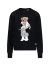 Polo Ralph Lauren 'polo Bear' Openwork Sweater In Black